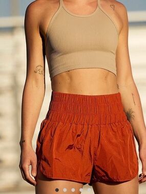 Free People Movement Women's The Way Home Shorts Red Earth Rust Size XS